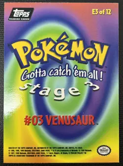 Venusaur E3 of 12 Topps Holo Foil Movie Edition Black Logo Pokemon Card LP - Image 2