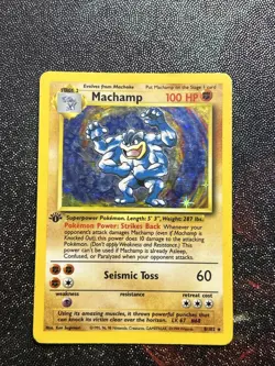 1st Edition Machamp Holo Rare 8/102 Base Set Vintage 1999 Pokemon - Image 1