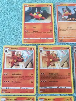 LITTEN, TORRACAT, & INCINEROAR BUNDLE OF POKEMON CARDS - Image 2