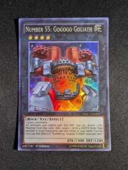 Yugioh - Number 55: Gogogo Goliath Super Rare WSUP-EN007 1st Super Rare NM - Image 1