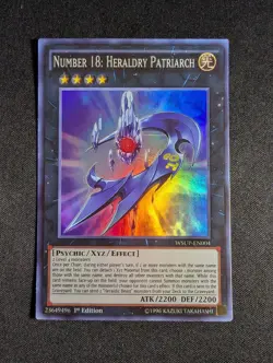 Yugioh - Number 18: Heraldry Patriarch WSUP-EN004 1st Edition Super Rare NM - Image 1