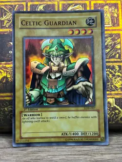 Yugioh Celtic Guardian LOB-007 Super Rare 1st Edition Vintage - Image 1