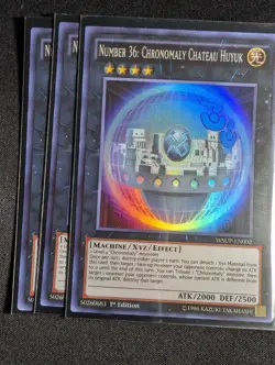 Yugioh - 3x Number 36: Chronomaly Chateau Huyuk WSUP-EN002 1st Super Rare NM - Image 1