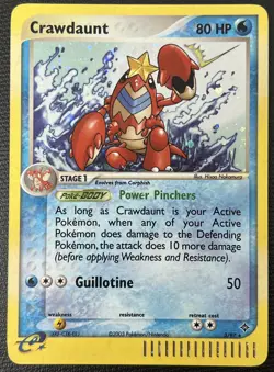 Crawdaunt 3/97 EX Dragon Holo Rare E-Series Pokemon Card LP - Image 1