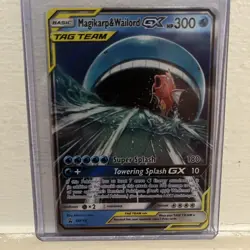 Pokemon TCG Magikarp and Wailord GX Holo Card Promo SM166 - Image 1