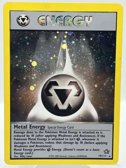 Metal Energy 19/111 Neo Genesis Holo Rare WotC Vintage Pokemon TCG Card - Image 1
