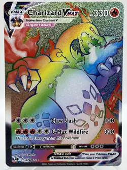 Charizard VMAX 074/073 Champion’s Path Rainbow Secret Rare Pokemon TCG Card NM/M - Image 1