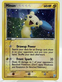 Minun 6/12 EX Trainer Deck Kit Holo 2006 Vintage Pokemon TCG Card - Image 1