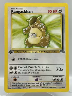 Kangaskhan 21/64 Jungle 1st Ed Non Holo Rare WotC 1999 Vintage Pokemon TCG Card - Image 1