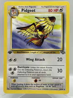 Pidgeot 24/64 Jungle 1st Ed Non Holo Rare WotC 1999 Vintage Pokemon TCG Card - Image 1