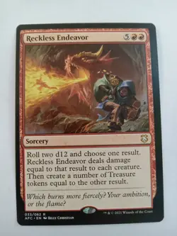 MTG Reckless Endeavor, NM-Mint, English Commander: AFR Nice Card - Image 1