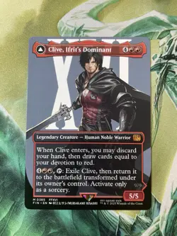 Clive Ifrit's Dominant Borderless Showcase Final Fantasy MTG FIN #385 Non-Foil - Image 1