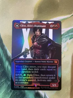 MTG Final Fantasy Clive, Ifrit's Dominant Borderless Foil Card #0385 NM - Image 1