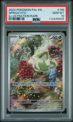 2023 POKEMON PAL EN-PALDEA EVOLVED ILLUSTRATION RARE #196 SPRIGATITO PSA 10 - Image 1