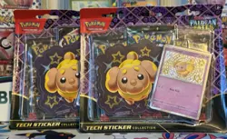 Lot Of 2 - Pokemon Paldean Fates Tech Sticker Collection Fidough - Image 1