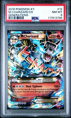 2016 Pokemon XY Generations Mega M Charizard EX Holo #12/83 NM-MT PSA 8 - Image 1