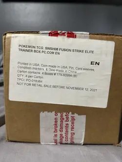 Pokemon Center Exclusive Fusion Strike 4x Elite Trainer Box Sealed Case New ETB - Image 1
