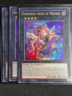 Yugioh - 3x Ghostrick Angel of Mischief WSUP-EN035 1st Edition Super Rare NM - Image 1