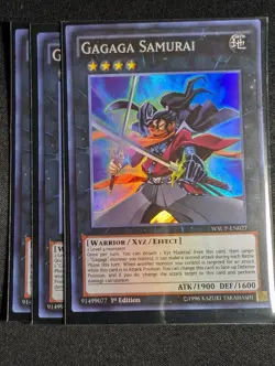 Yugioh - 3x Gagaga Samurai WSUP-EN027 1st Edition Super Rare NM - Image 1