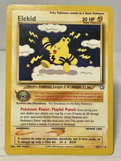 Elekid 22/111 Neo Genesis Set Rare Pokemon Card NM Vintage - Image 1