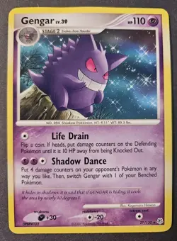 Pokemon Gengar TCG Diamond & Pearl Card 27/130 Regular Rare Non Holo - MP - Image 1