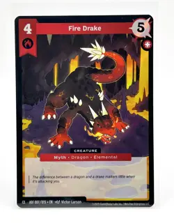 MetaZoo Fire Drake Full Holo Foil Alpha Promo Card (2025) ADF 007/015 - Image 1