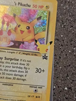 Pokemon TCG Celebrations Holo Bleed Birthday Pikachu Card. NM. See Video* - Image 3