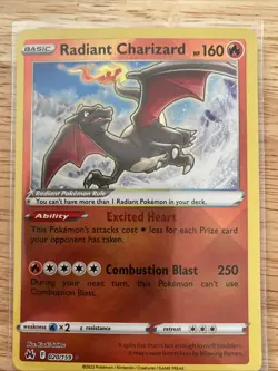 Pokemon TCG Charizard Radiant Rare Card Crown Zenith 020/159 NM Condition - Image 1