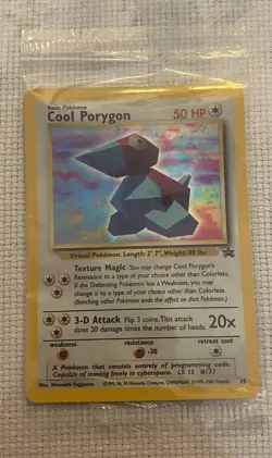 Cool Porygon 15 - Pokemon Wizards Black Star Promo Card Holo SEALED - Image 1