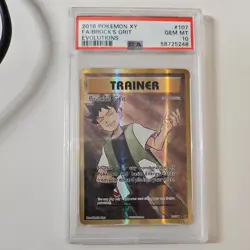 Brock’s Grit 107/108 PSA 10 Evolutions Pokemon Card Gem Mint XY - Image 1