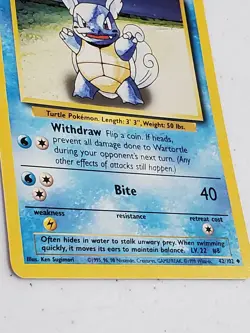 WARTORTLE - Base Set - 42/102 - Uncommon - Pokemon Card - Unlimited Edition - NM - Image 2