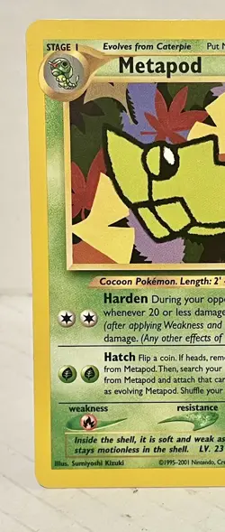 Pokemon TCG Metapod Neo Discovery 42/75 Unlimited Vintage 2001 Uncommon WOTC LP - Image 2