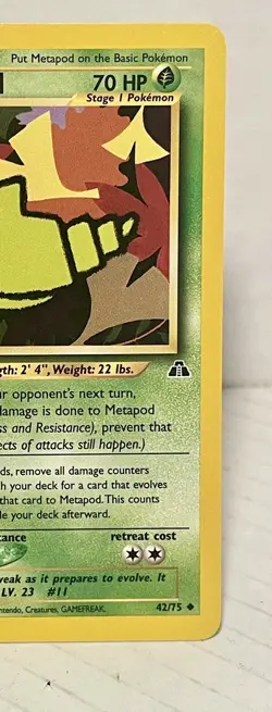 Pokemon TCG Metapod Neo Discovery 42/75 Unlimited Vintage 2001 Uncommon WOTC LP - Image 3
