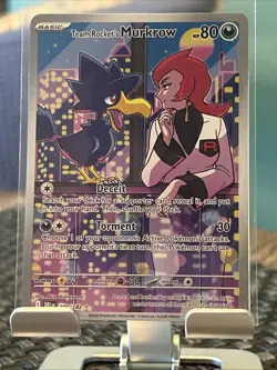 Team Rocket's Murkrow 200/182 Destined Rivals Illustration Rare Pokemon TCG MINT - Image 1