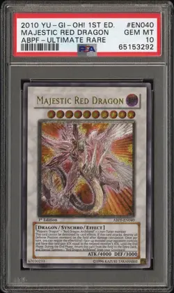 YUGIOH PSA 10 Majestic Red Dragon (UTR) ABPF-EN040 1st Edition Ultimate Rare - Image 1