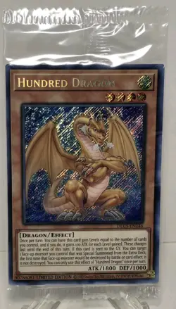 Hundred Dragon DLCS-EN146 Secret Rare Limited Edition Yugioh TCG SEALED NM/M - Image 1