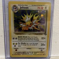 Pokemon TCG Jolteon 4/64 Holo Card Unlimited Edition Jungle 1999 MP Condition - Image 1