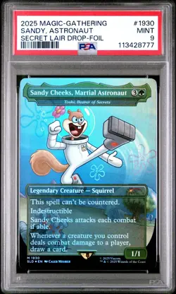 2025 MTG SECRET LAIR X SPONGEBOB 1930 SANDY CHEEKS FOIL PSA 9 MINT - Image 1