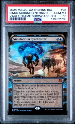 2024 MTG THE BIG SCORE VAULT FRAME SC-FOIL #36 SIMULACRUM SYNTHESIZER PSA 10 - Image 1