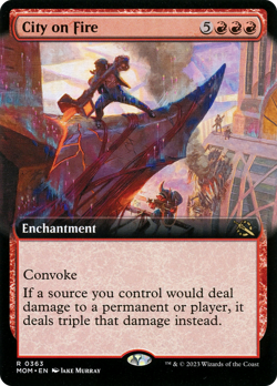 City on Fire (Extended Art) [March of the Machine] Magic MTG - Image 1