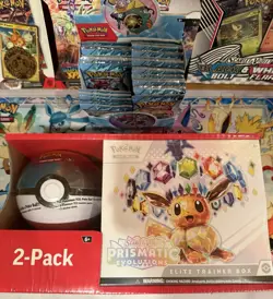 Pokemon TCG Prismatic Evolutions Elite Trainer ETB Sam’s Club + Moon Ball - Image 1