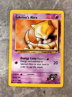 Sabrina's Abra 091/132 Pokemon TCG Gym Heroes WOTC Vintage Regular Near Mint N1 - Image 1