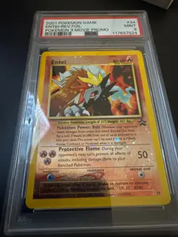 2001 POKEMON GAME MOVIE POKEMON 3 MOVIE PROMO #34 ENTEI-REVERSE FOIL PSA 9 - Image 1