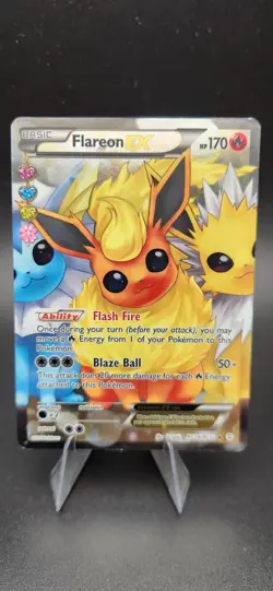 Pokemon Card Flareon EX Generations RC28 Radiant Collection Full Art Holo LP - Image 1
