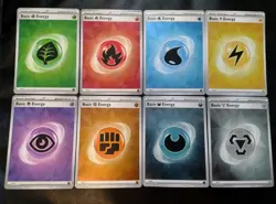 Basic Energy Reverse Holo Prismatic Evolutions Complete 8 Pokemon Card Set NM - Image 1