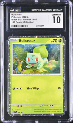 2023 POKEMON SVP EN-SV BLACK STAR PROMO 151 POSTER COLL #046 BULBASAUR CGC 10 - Image 1