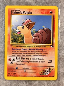 Blaine's Vulpix 065/132 Pokemon TCG Gym Heroes WOTC Vintage Regular Near Mint N1 - Image 1