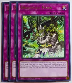 Yugioh x3 Dracotail Horn JUSH-EN010 Rare 1st Edition - Image 1