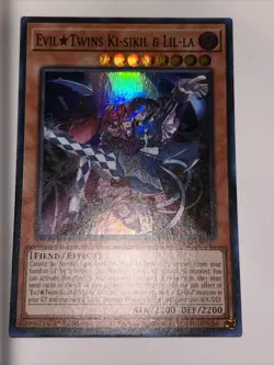 Yugioh Evil Twins Ki-sikil & Lil-la Super Rare RA04 - Image 1