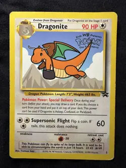 Pokemon TCG Dragonite #5 Black Star Promo, WB the First Movie, Stamped Card - Image 1